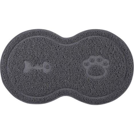 Silikon-Futtermatte für Katzen, wasserdicht und rutschfest, Futternapf-Unterlage für Hunde und Katzen, Wassernapf-Platzset, Triumph Design – Grau, 45 x 25 cm – Crezuo