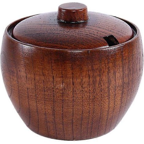 Gewürzbox aus Massivholz im japanischen Stil mit Deckel (1/5)