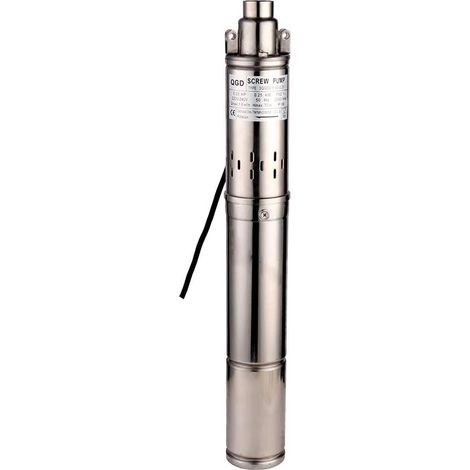 Pompe De Puits Profond 70M 220V 0.25KW/0.33HP Submersible à Eau Immergee vis Pompe Avec La Cable de 20m Acier Inoxydable Forage Water Pompe de pour Usage Industriel et Domestique (1/5)