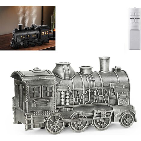 LEDANDER Diffuseur d'arômes en forme de train, 300 ml, télécommande, LED bicolore, 2 modes de brumisation, minuterie, extinction automatique-argent (1/5)