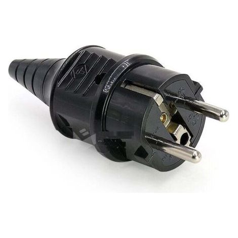 Spina elettrica maschio, 250 V 16 A, spine maschio per cavo da 6-16 mm, protezione IP44, adatta per uso interno, spine di ricambio, nera, 2 pezzi