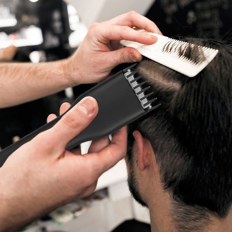 Tondeuse à cheveux électrique pour usage domestique, rechargeable, convient aux adultes et aux enfants, noire. (1/5)
