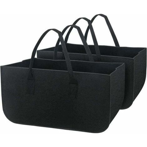 2 Pièces à Bûches de Cheminée Chauffage Feutre, XU, Panier Rangement Pliable Grande Capacité Provisions, Pour Shopping Jouets Chauff KZQ - KZQ (1/4)