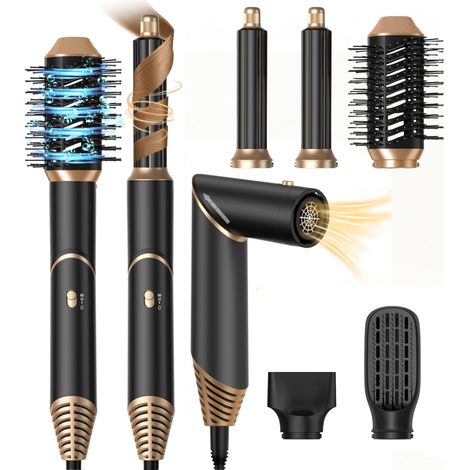 5-in-1 Haartrockner- und Styling-Set: Stylinggerät, Haartrockner, Bürste, Lockenstab, automatische Heißluftbürste, Rundbürste, Haartrockner, Lockenbürste, Glättbürste, Stylingbürsten, Stylinggerät, Ha