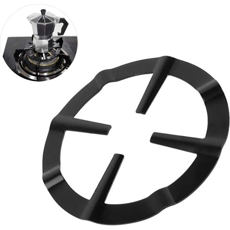 Cafetera, soporte de hierro fundido para cafetera, soporte para cafetera, soporte para olla de estufa de gas, soporte con anillo de alivio de presión, asa de metal resistente para sartenes de estufa d