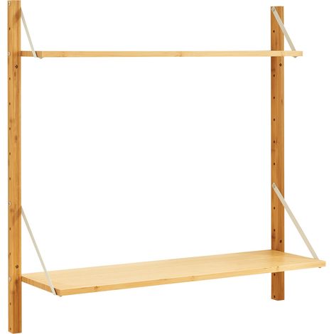 Estantería de diseño atemporal para salón o dormitorio mueble de almacenaje de pared 85 x 85 x 25 cm bambú natural 030011298 (1/4)