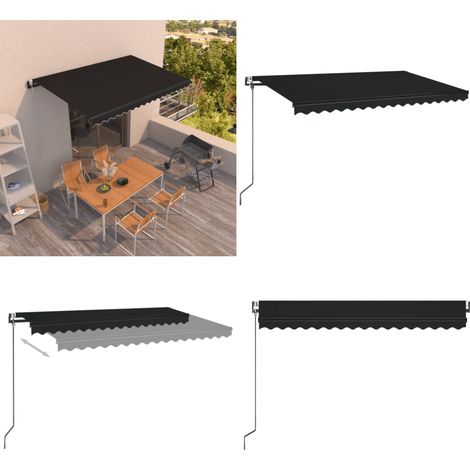 Markise Automatisch Einziehbar 450x350 cm Anthrazit - Outdoor-Markise - Elektrische Markise - Sonnenschutz - Gartendeck - Terrassenüberdachung - Home & Living (1/5)