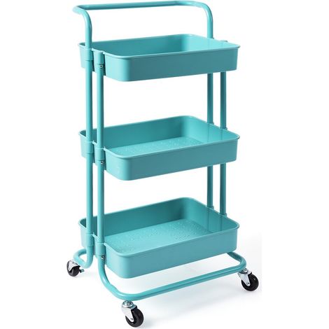 COSTWAY Carro Multiuso de Servicio con Ruedas Carrito Auxiliar para Cocina Baño Peluquería Carga hasta 60kg (Verde) (1/5)