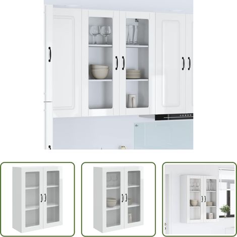 vidaXL Hochglanz Weiß - Küchenschrank Kalmar Hochglanz Weiß 80 x 31 x 100 cm (1/5)