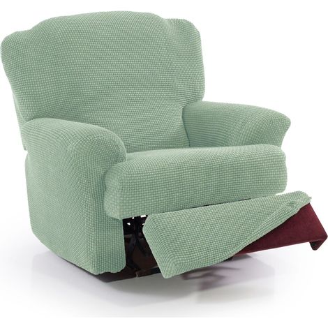 Housse Super élastique pour Fauteuil Relax de 70 à 90 cm modèle Novel Turquoise Housse de Fauteuil inclinable Pieds séparés Protecteur en Tissu Jacquard Toucher Coton (1/5)