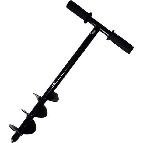 Tarière manuelle 10x60 cm – Bêche hélicoïdale noire pour bulbes et plantation (1/5)