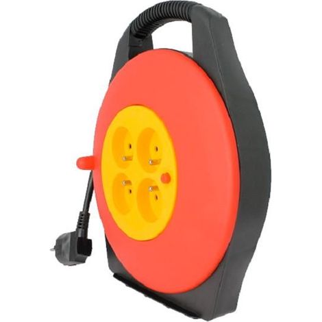Enrouleur Électrique 4 Prises 16a/230vac - 3g1,5 – 10 Mètres + Coupe Circuit