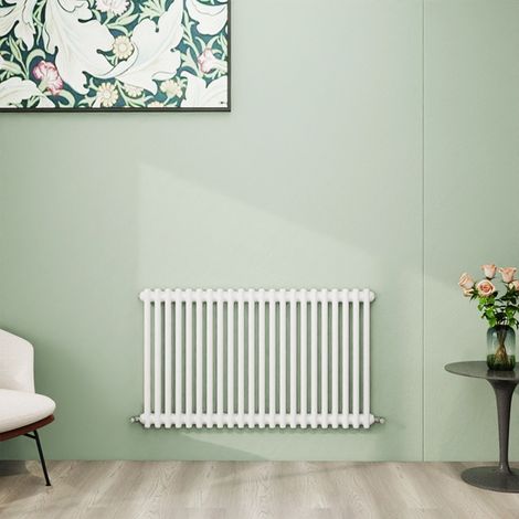 AICA 600x1010mm White Horizontal Traditional Radiator Cast Iron 2 Column Heating UK