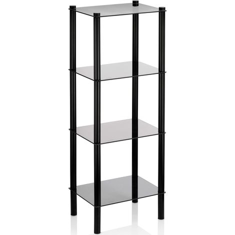 Mensola da bagno Kela Lars, vetro/metallo, portata massima 30 kg, dimensioni 40 x 30 x 107 cm. (1/3)