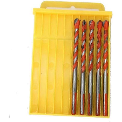 Lot de 5 forets de 6 mm à tête en alliage multifonctionnelle et queue triangulaire pour percer des trous dans les murs en bois. (1/3)
