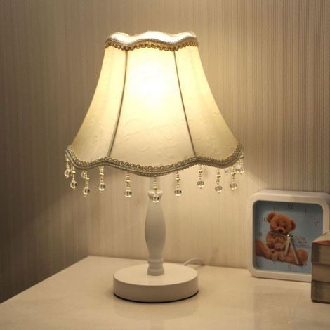 Lampe de chevet LED à économie d'énergie, décoration de chambre à coucher, personnalité chaleureuse, abat-jour blanc, lumière jaune 5 W (1/2)