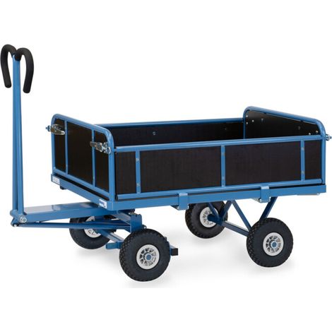 fetra Chariot à plateaux 6453P bleu poudré surface de chargement 60 × 60 mm