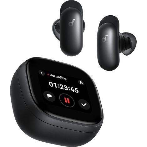 Anker Liberty 5 Pro Max, écouteurs à réduction de bruit, Thus™, appels clairs, prise de notes IA, écran AMOLED 1,78", 5 min de charge = 4 h d'autonomie, transcription par IA pour le business