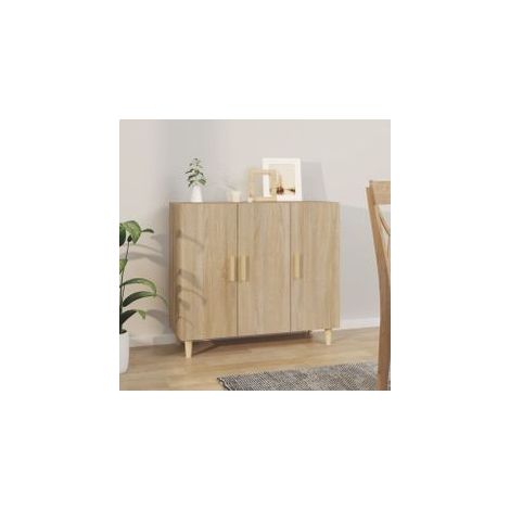 Buffet chêne sonoma 90x34x80 bois d'ingénierie (1/5)