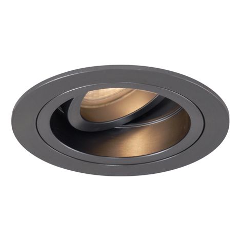 Set of 6 Modern Recessed Spotlights Gunmetal GU10 50mm Round Tiltable - Chuck