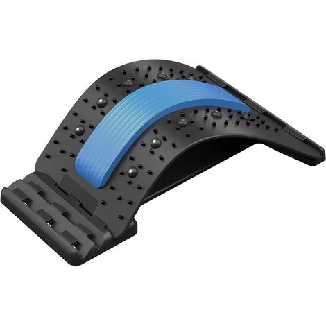 Extensor de espalda, corrector de columna vertebral, masajeador de espalda ajustable con puntos de acupresión magnéticos para aliviar el dolor de espalda (Azul) (1/5)