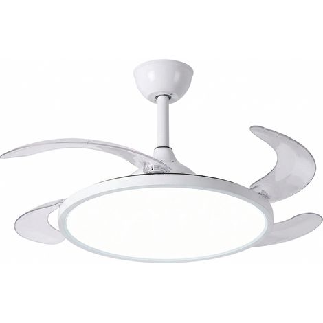 Ventilador Techo Retráctil Luz LED Blanco Ultra (1/5)