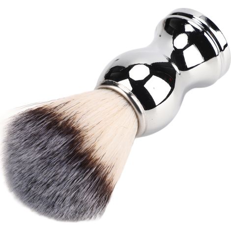 Pinceau de rasage à fort pouvoir nettoyant, poils doux de qualité supérieure, pinceau de rasage artisanal avec manche argenté pour salons de coiffure et d'esthétique à domicile. (1/5)