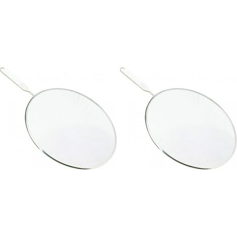Lot de 2 Pare-éclaboussures, 29 cm, étamé, blanc, pour cuisson (1/5)