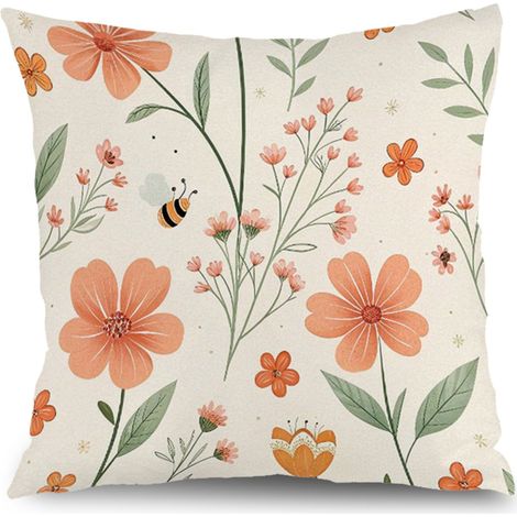Housses de coussin floral extérieur, décoration balcon terrasse maison,45×45cm (1/5)