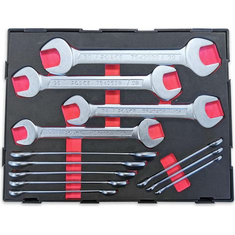 Jeu de 12 cles plates a fourches de 6x7 a 30x32 (1/3)