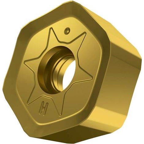Fräswendeschneidplatte ISO HNGX 0906ANSN-M:M6330 D.4,9mm PVD beschichtet Gold (1/2)