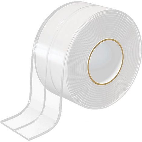 Nastro sigillante, impermeabile, autoadesivo, trasparente, in PVC, con spatola inclusa, autoadesivo, impermeabile, resistente alla muffa, adatto per giunzioni in bagni, cucine, docce e lavandini (3,2 (1/5)