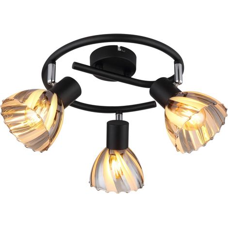 Globo - foco - ZACHERY - negro - vidrio - Ø 46cm - E14 - 54315S-3