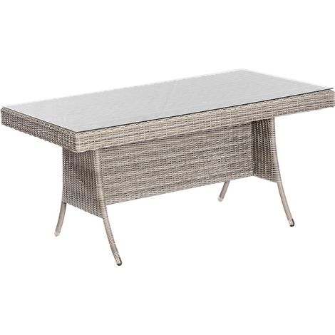 Teneriffa Tisch 160x90cm Stahl/Kunststoffgeflecht
