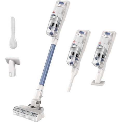 Bissell aspirapolvere verticale senza fili PowerClean, 200 W, autonomia 40 min, Bianco caldo, grigio, argento