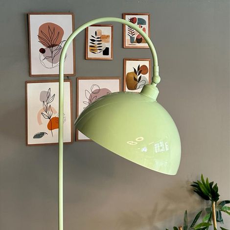 Lampadaire Gorkiede Métal Moderne E27 Largeur 37 cm Abat-jour Réglable Tablette Variateur
