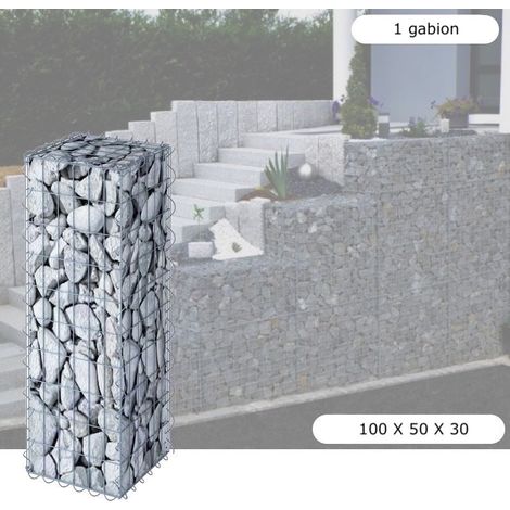 Le Poisson Qui Jardine – Gabion en métal galvanisé 100 x 50 x 30 cm – Résistant aux intempéries – Pour aménagement paysager esthétique et durable (1/5)