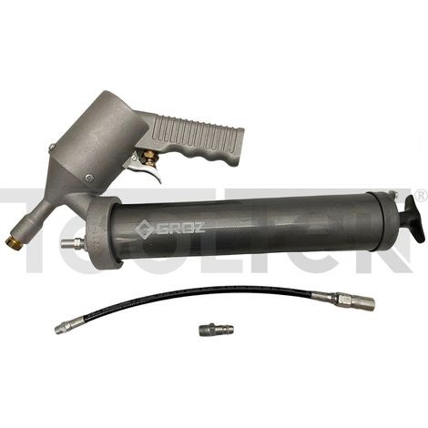INGRASSATORE PNEUMATICO PISTOLA POMPA GRASSO AD ARIA 400gr 500CC GROZ (1/4)