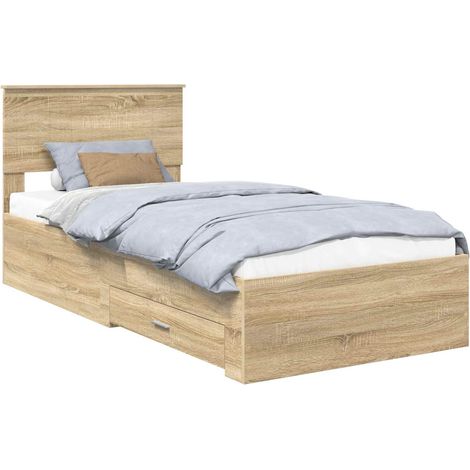 Estructura de cama con cajón Roble Sonoma 90 x 190 cm vidaXL (1/5)