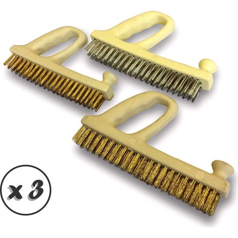 Brosse métallique Forme Rabot - Lot de 3 - Assortiment de 3