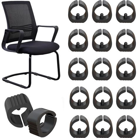 32 Pcs Chair Leg Caps, Silicone Chair Leg Caps U-Shaped Tube Clamp Furniture Non-Slip Covers Table (Black, 19mm U Type) (1/5)