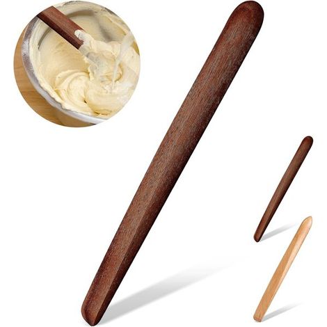 Bastoncino di legno per mescolare, lungo 28 cm, per pane a lievitazione naturale, strumento in legno per preparare il pane a lievitazione naturale, bastoncino di legno di acacia (1/5)