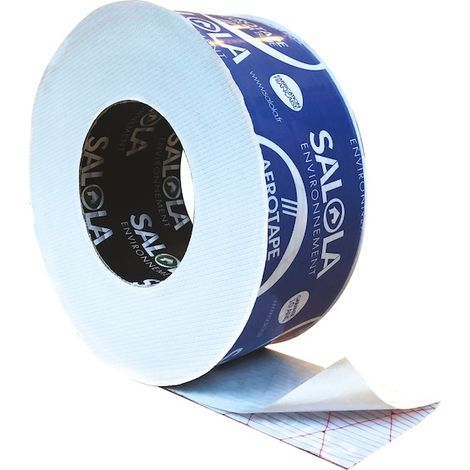 Bande adhésive étanche pour pare-vapeur et sous-toiture – 100 mm x 25 m – Résistante aux UV et au froid – AEROTAPE PREMIUM BLUE – Salola