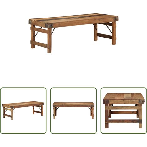 Bois recyclé - Table basse Marron 110 x 55 x 40 cm Bois Recyclé Solide (1/5)