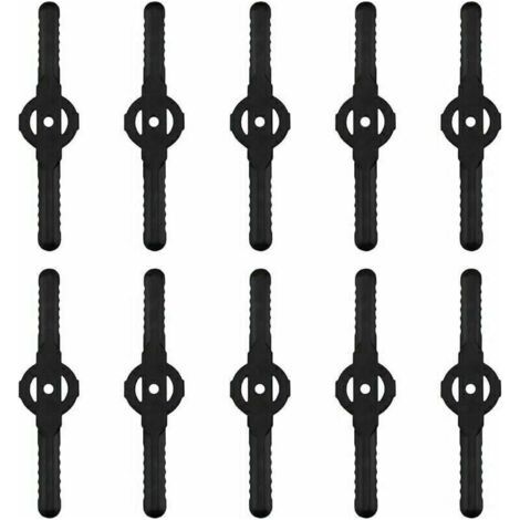 10 Pièces Lames de Tondeuse Jardin Tondeuse Accessoires, Lames de Rechange en Plastique, Outils de Jardin, Petit Trou 5mm, pour Jardin Pelouse Tondeuse, Coupe-bordures Sans Fil (1/5)