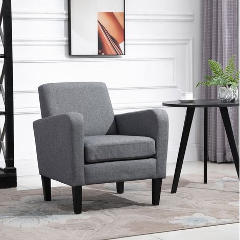 CHICFURN Poltrona relax 66x72x74 cm in tessuto grigio chiaro, comfort ergonomico (1/5)