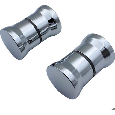 Maniglie per porte doccia, 2 coppie, maniglie rotonde in vetro cromato, pezzi di ricambio per box doccia e pareti doccia AquaForge. (1/5)