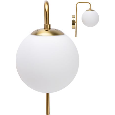 Moderne LED-Wandleuchte im nordischen Stil, dekorative Wandleuchte mit Glaskugel für Schlafzimmer, Esszimmer, Flur, E27-Fassung, 110–240 V, Leuchtmittel nicht enthalten, Modell JS802 (1/5)