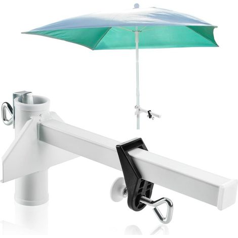 Support de parasol en métal – support de parasol de balcon – support de parasol pour balustrades de balcon larges (28 mm – 38 mm) (1/5)