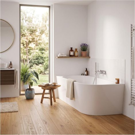 Vorwand-Eckbadewanne Links aus Acryl MILO (1/3)